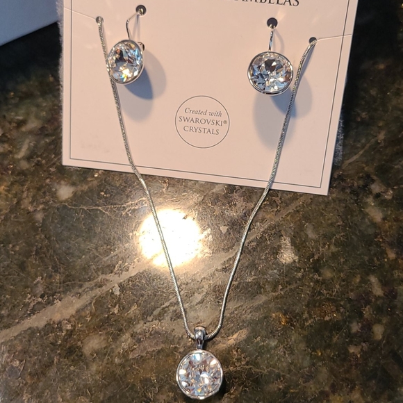 Silver Swarovski Necklace and Earring Set - Picture 2 of 2